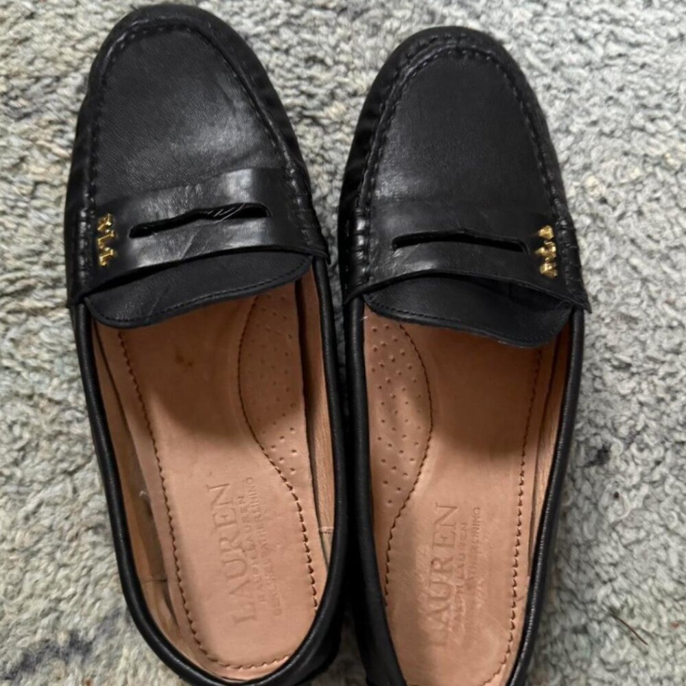 Vintage Ralph Lauren Belen Leather Loafer - Black - Size 6 Women's